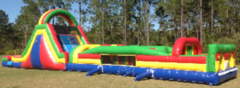 65-Foot rainbow inflatable obstacle course in St Augustine, FL