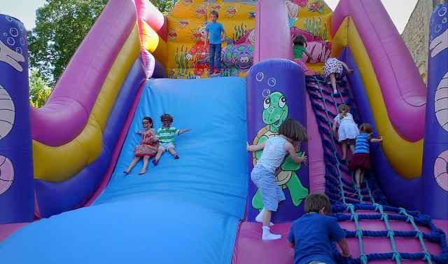 Inflatable slip-n-slide fun in St. Augustine, FL